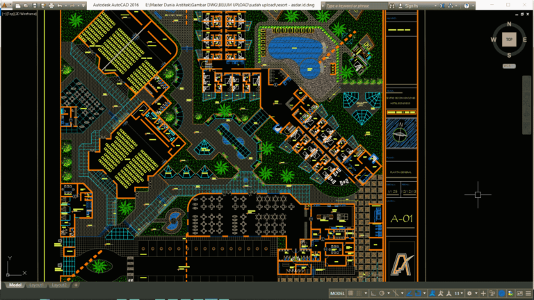 Download Desain Resort Format DWG AutoCAD - Asdar Id