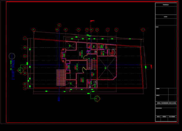 denah lt 2 rumah tinggal 2 lantai 11.60m x 25.65m