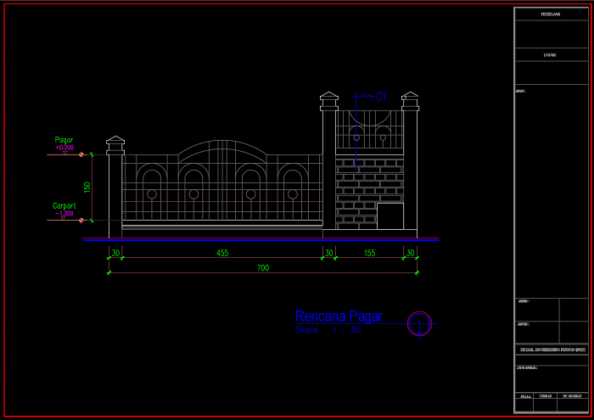 Download Gambar  Rumah 3 lantai Ukuran  7x20 Meter  DWG 