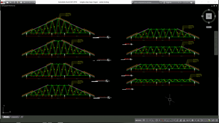 Simulasi Perhitungan Rangka Atap Baja Ringan Dwg To Dxf IMAGESEE