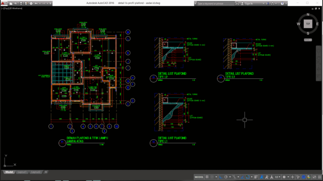  Download Detail Lis Profil Plafond DWG AutoCAD Asdar Id