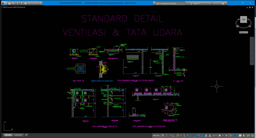 Download Standard Detail Ventilasi  Bangunan Gedung DWG 