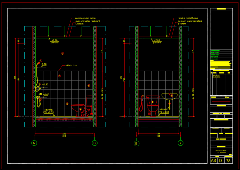 Download Detail Kamar Mandi  WC Format DWG AutoCAD Asdar Id