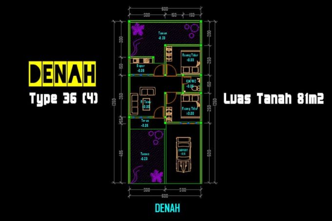 Download Denah Rumah Type 36 81 DWG AutoCAD Asdar Id