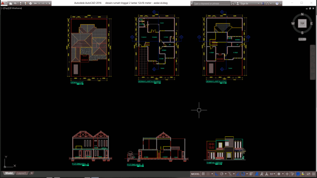 desain rumah tinggal 2 lantai 12x16 meter