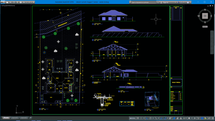 Download Desain Rumah Tinggal 1 Lantai DWG AutoCAD - Asdar Id