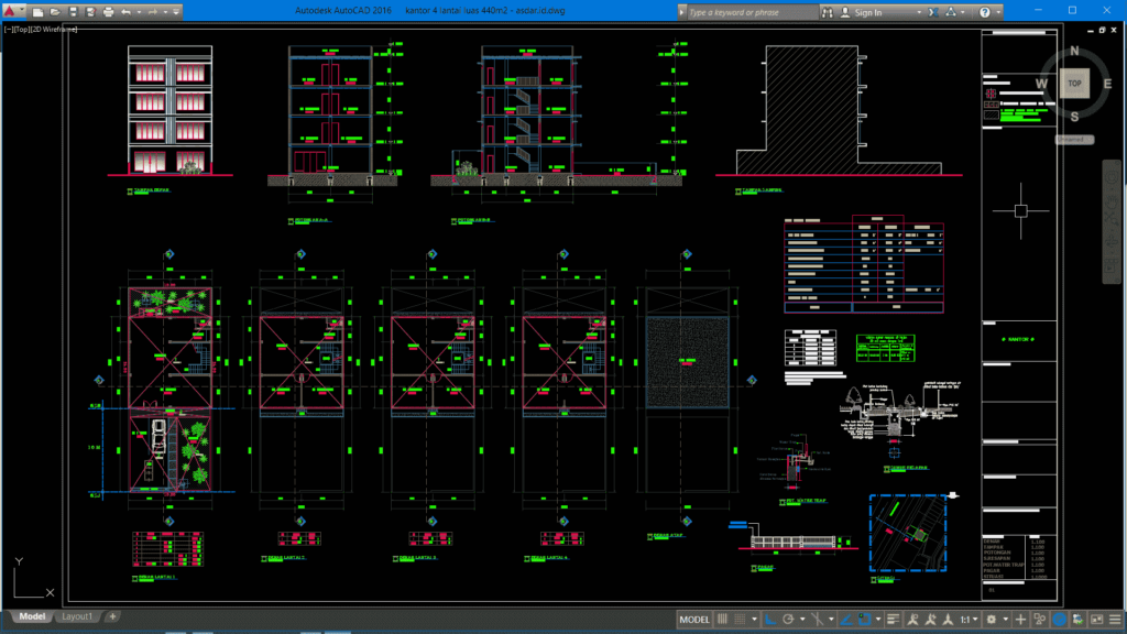 Download Desain Kantor Lantai Luas M Format Dwg Autocad Asdar Id