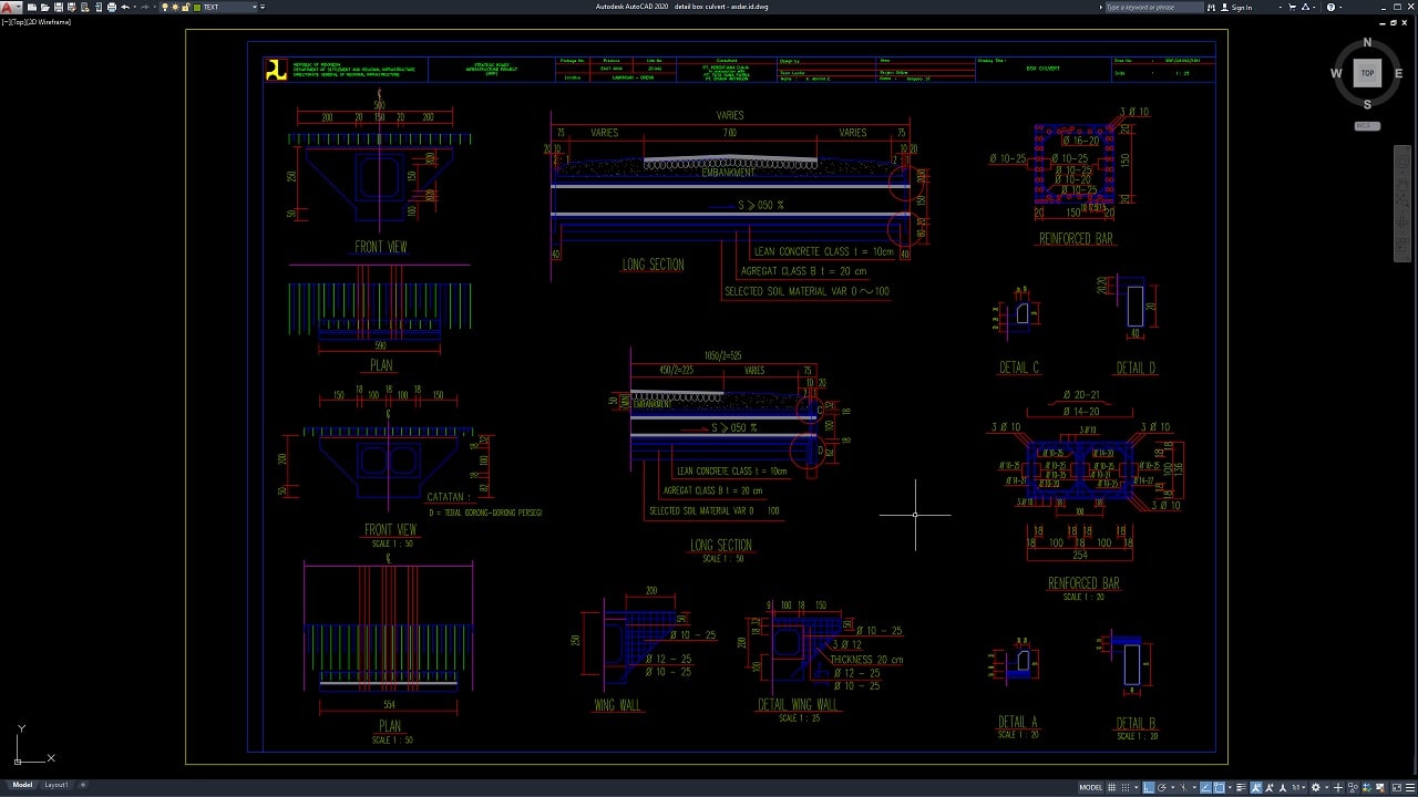 Download Detail Box Culvert Dwg Autocad Asdar Id