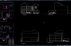 rumah modern atap miring 2 lantai