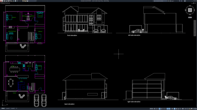 rumah modern atap miring 2 lantai