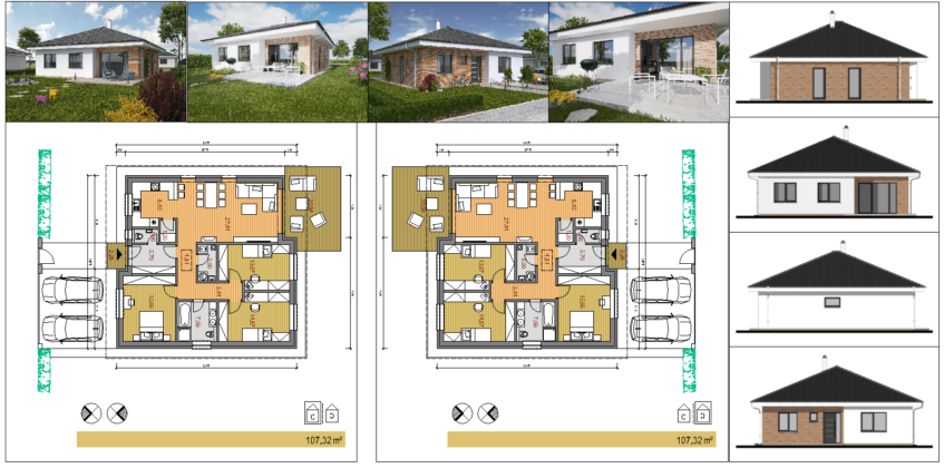 √[Lengkap PDF & JPG 3D] Download Gambar Rumah Type 107 m2 DWG AutoCAD