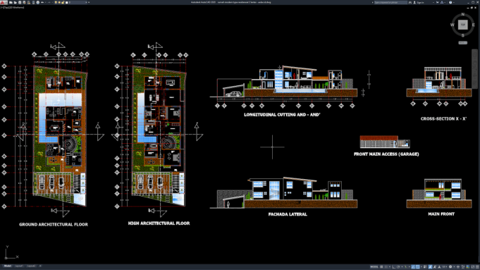 Download Desain Rumah Modern Type Residensial 2 Lantai DWG AutoCAD