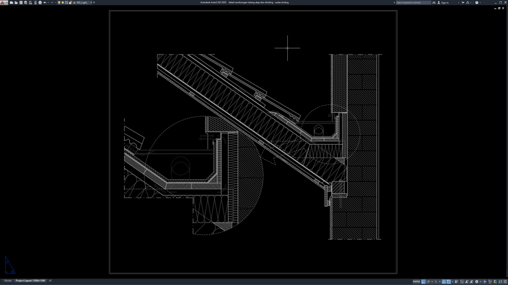 Download Gambar Detail Sambungan Talang Atap Dan Dinding Dwg Autocad